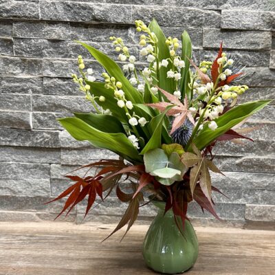 Bouquet présenté dans son vase